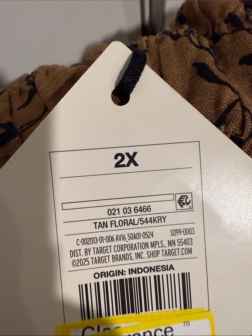 Ava & Viv Tan Floral Smocked Long-Sleeve Dress - Picture 7 of 7